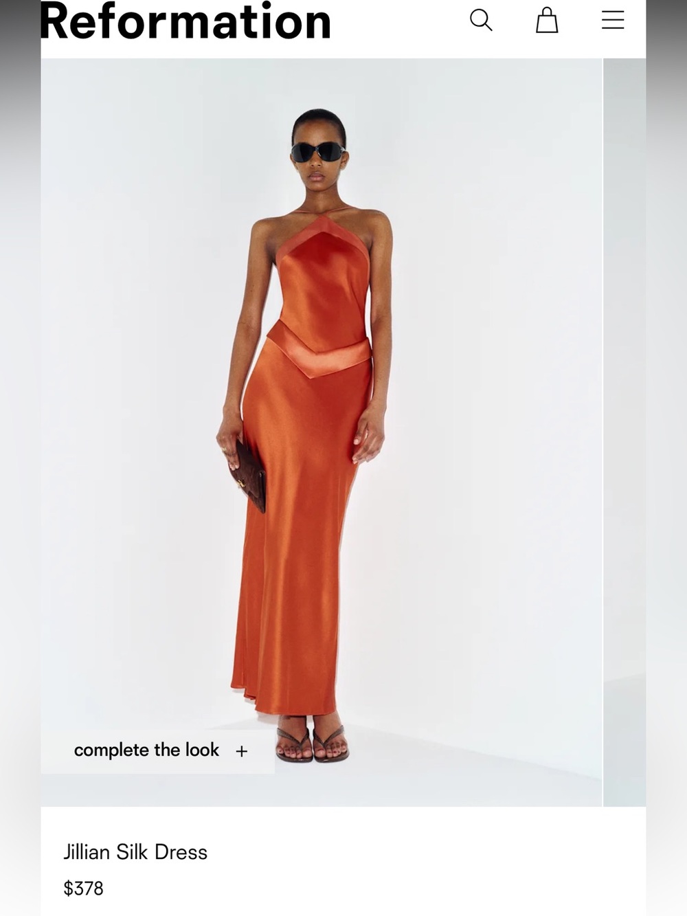 Reformation Jillian Silk Dress in Chill Mango Orange!